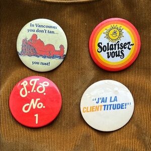 Vintage Button Pin Set - Multicolor